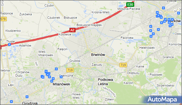 mapa Brwinów, Brwinów na mapie Targeo
