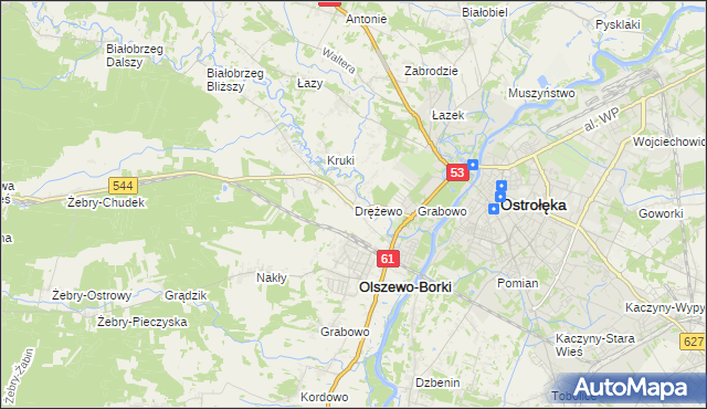 mapa Drężewo, Drężewo na mapie Targeo