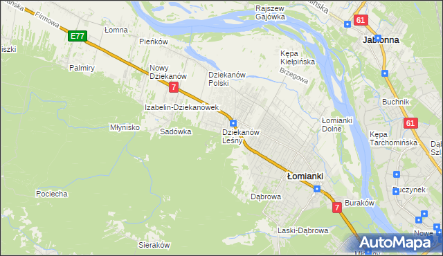 mapa Dziekanów Leśny, Dziekanów Leśny na mapie Targeo