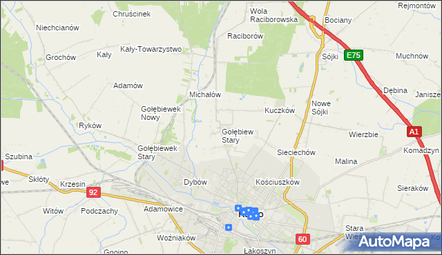 mapa Gołębiew Stary, Gołębiew Stary na mapie Targeo