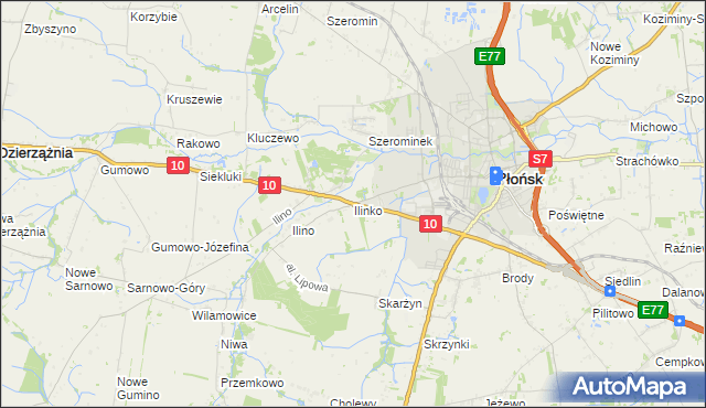 mapa Ilinko, Ilinko na mapie Targeo