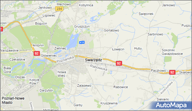mapa Jasin gmina Swarzędz, Jasin gmina Swarzędz na mapie Targeo