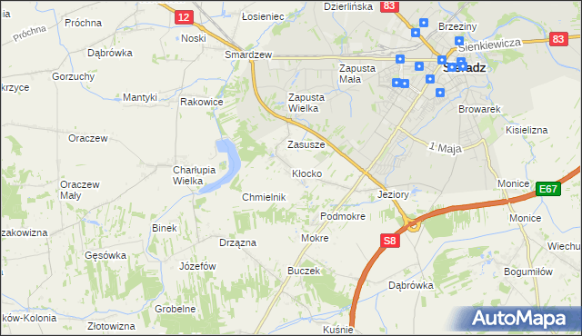 mapa Kłocko, Kłocko na mapie Targeo