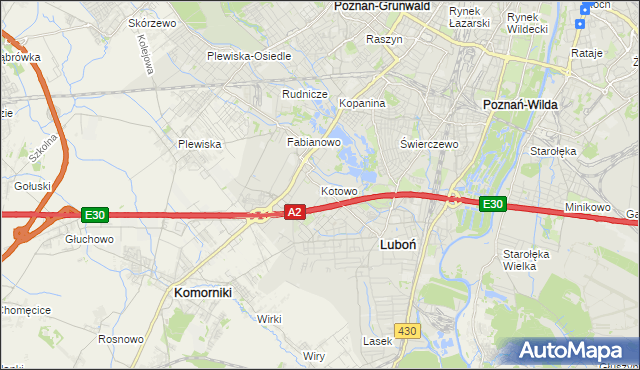 mapa Kotowo gmina Poznań, Kotowo gmina Poznań na mapie Targeo