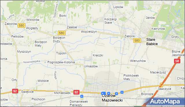 mapa Kręczki, Kręczki na mapie Targeo