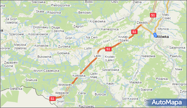 mapa Laliki, Laliki na mapie Targeo
