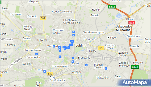 mapa Lublina, Lublin na mapie Targeo