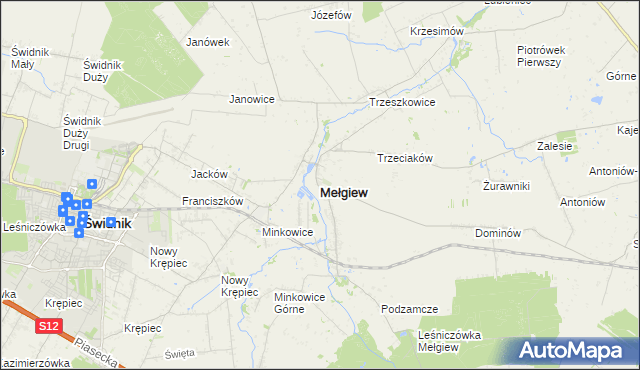 mapa Mełgiew, Mełgiew na mapie Targeo