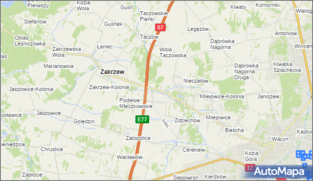 mapa Mleczków, Mleczków na mapie Targeo