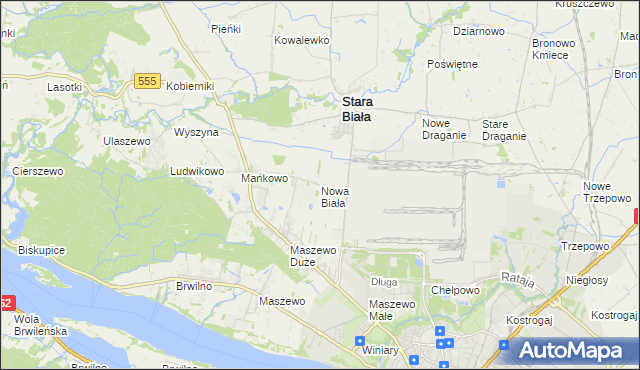 mapa Nowa Biała gmina Stara Biała, Nowa Biała gmina Stara Biała na mapie Targeo