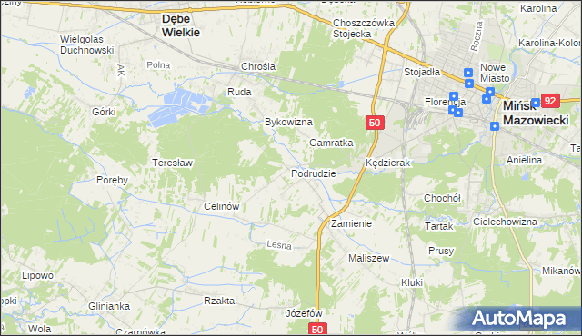 mapa Podrudzie, Podrudzie na mapie Targeo