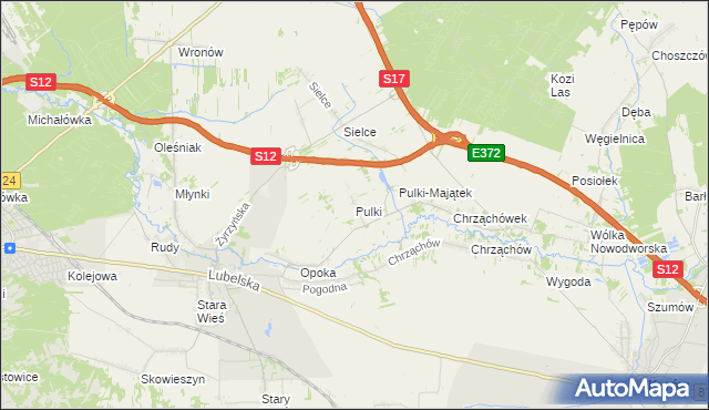 mapa Pulki, Pulki na mapie Targeo