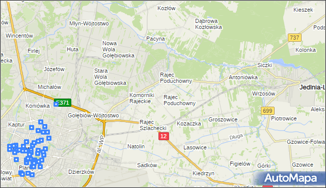 mapa Rajec Poduchowny, Rajec Poduchowny na mapie Targeo