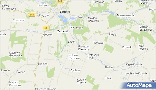 mapa Ratoszyn Pierwszy, Ratoszyn Pierwszy na mapie Targeo