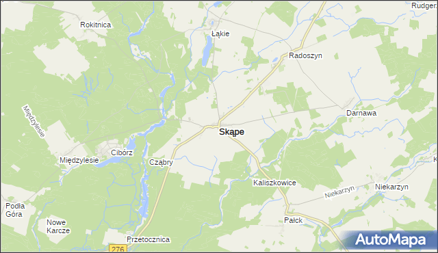 mapa Skąpe powiat świebodziński, Skąpe powiat świebodziński na mapie Targeo