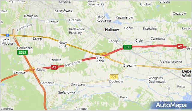 mapa Stary Konik, Stary Konik na mapie Targeo