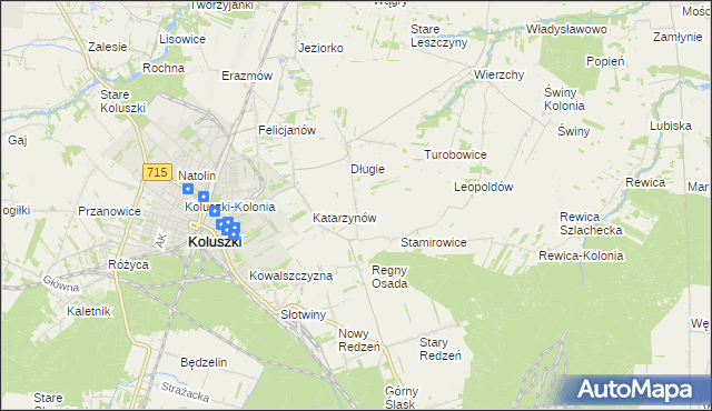 mapa Stefanów gmina Koluszki, Stefanów gmina Koluszki na mapie Targeo