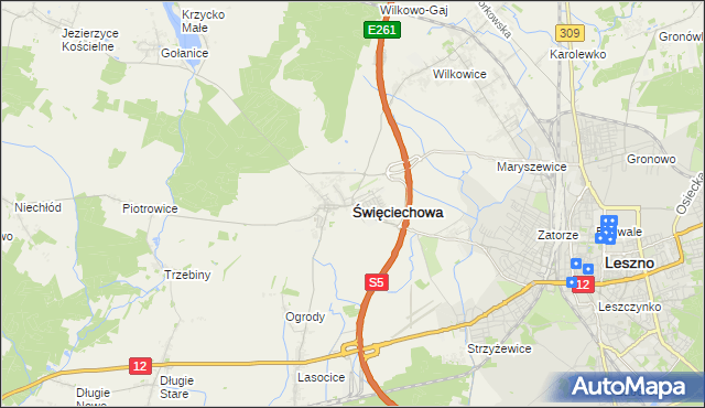 mapa Święciechowa, Święciechowa na mapie Targeo