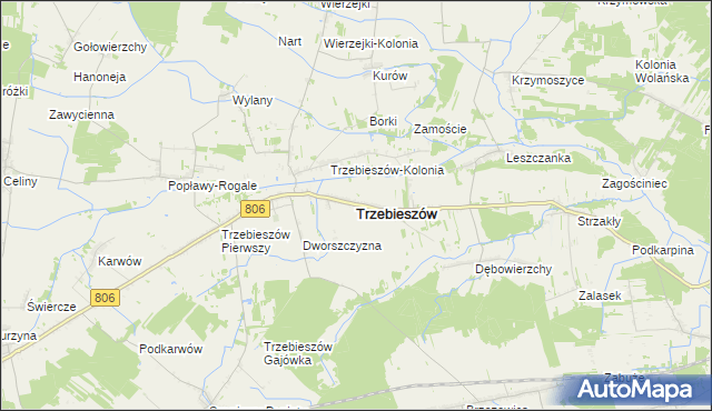 mapa Trzebieszów, Trzebieszów na mapie Targeo