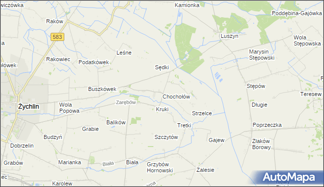 mapa Chochołów gmina Żychlin, Chochołów gmina Żychlin na mapie Targeo