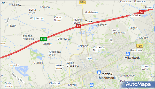 mapa Chlebnia, Chlebnia na mapie Targeo
