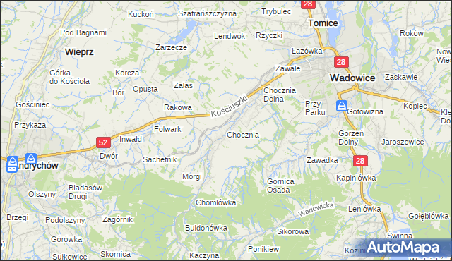 mapa Chocznia, Chocznia na mapie Targeo