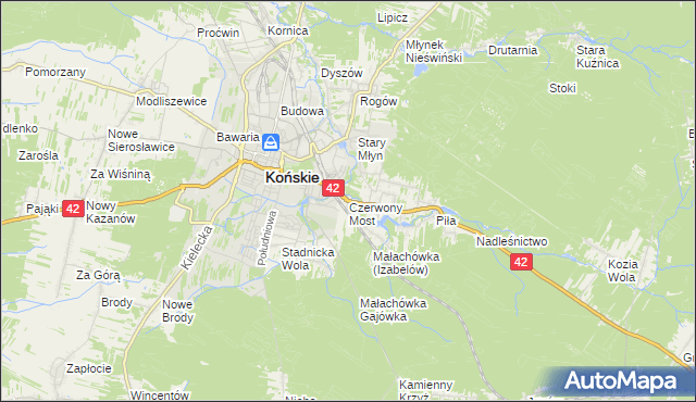 mapa Czerwony Most, Czerwony Most na mapie Targeo