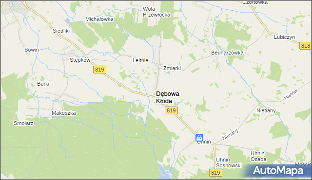 mapa Dębowa Kłoda, Dębowa Kłoda na mapie Targeo