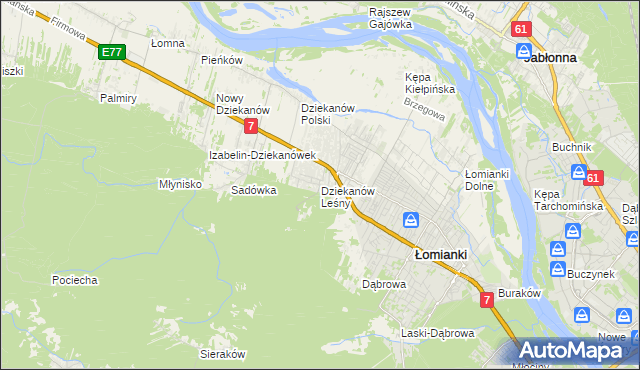 mapa Dziekanów Leśny, Dziekanów Leśny na mapie Targeo