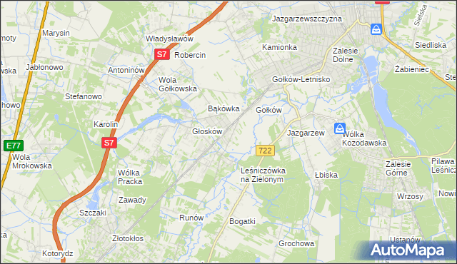 mapa Głosków-Letnisko, Głosków-Letnisko na mapie Targeo
