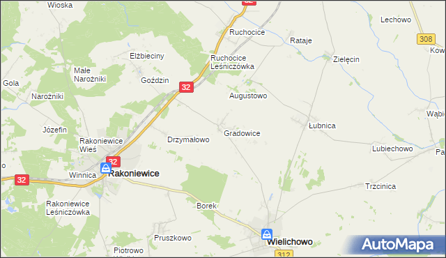 mapa Gradowice, Gradowice na mapie Targeo