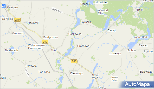 mapa Grochowo gmina Kęsowo, Grochowo gmina Kęsowo na mapie Targeo