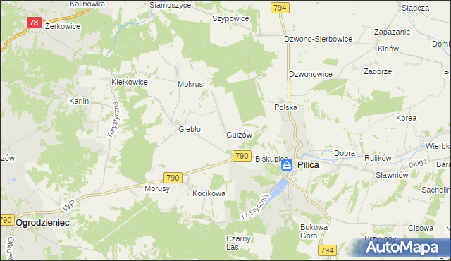 mapa Gulzów, Gulzów na mapie Targeo