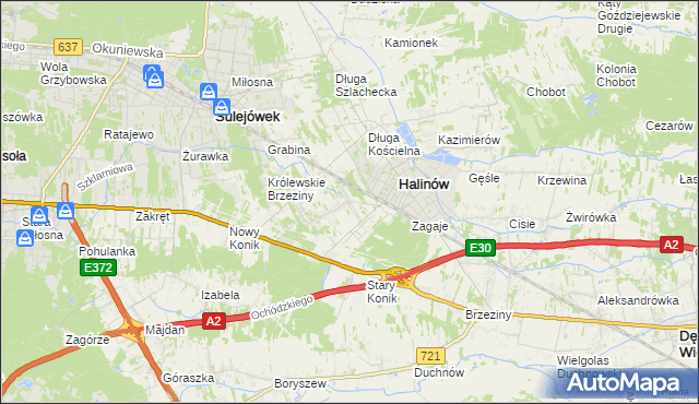 mapa Hipolitów gmina Halinów, Hipolitów gmina Halinów na mapie Targeo