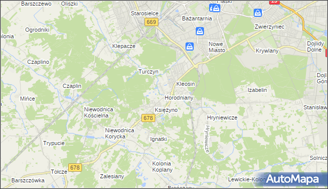 mapa Horodniany, Horodniany na mapie Targeo