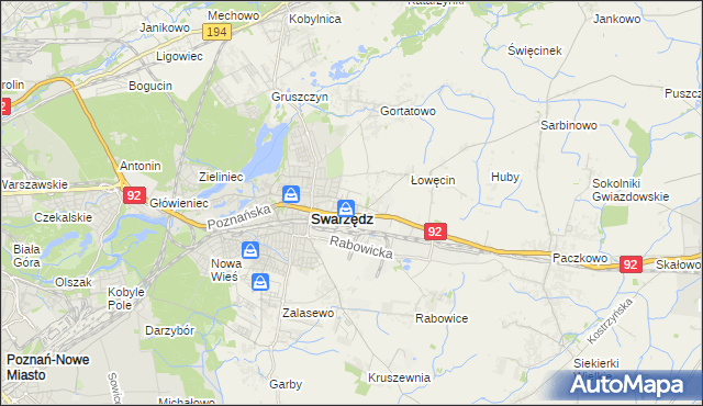 mapa Jasin gmina Swarzędz, Jasin gmina Swarzędz na mapie Targeo