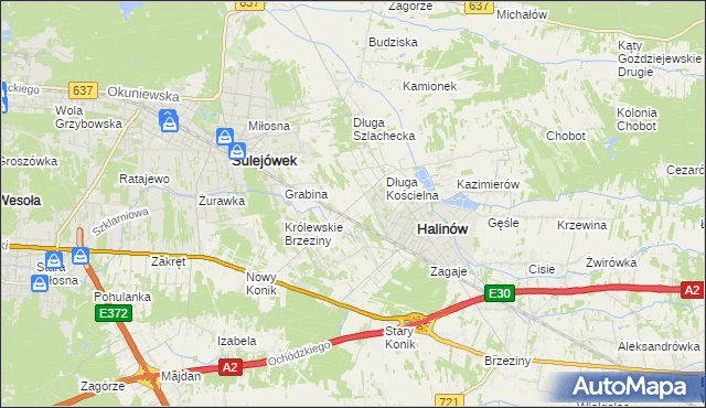 mapa Józefin gmina Halinów, Józefin gmina Halinów na mapie Targeo