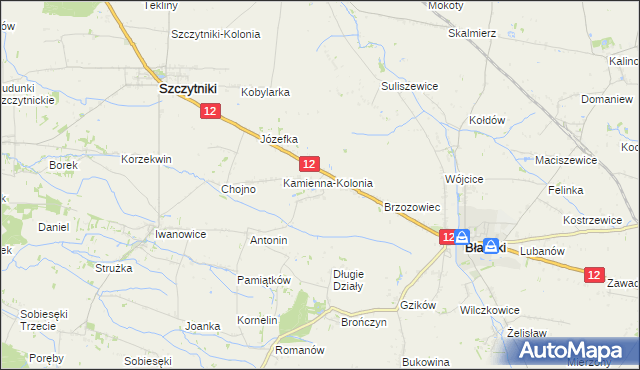 mapa Kamienna-Wieś, Kamienna-Wieś na mapie Targeo