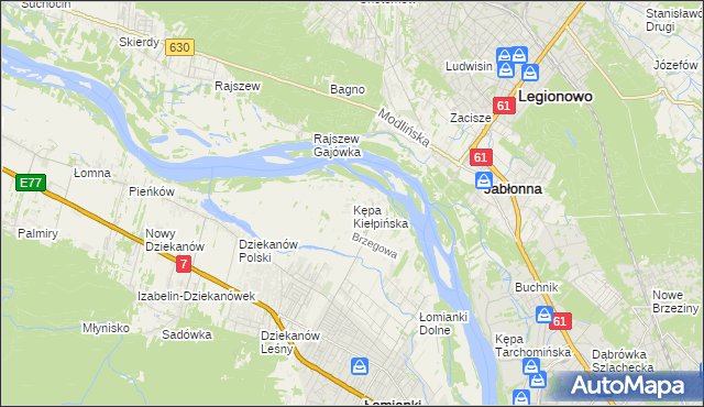 mapa Kępa Kiełpińska, Kępa Kiełpińska na mapie Targeo