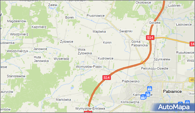 mapa Kudrowice, Kudrowice na mapie Targeo