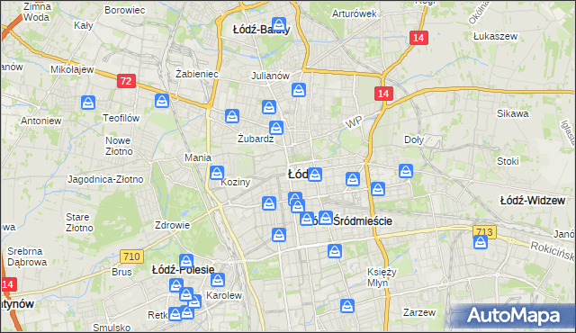 mapa Łodzi, Łódź na mapie Targeo