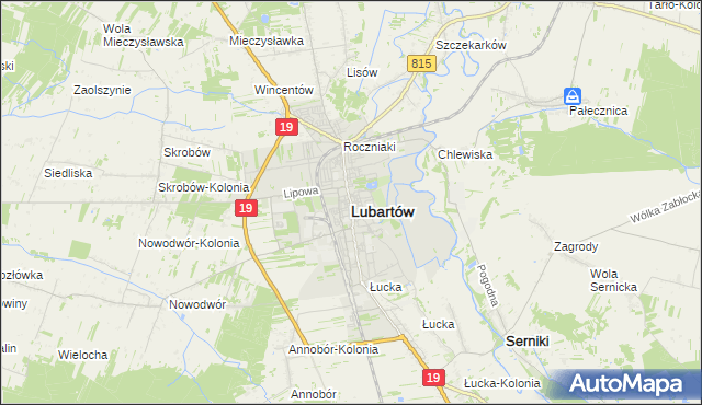 mapa Lubartów, Lubartów na mapie Targeo