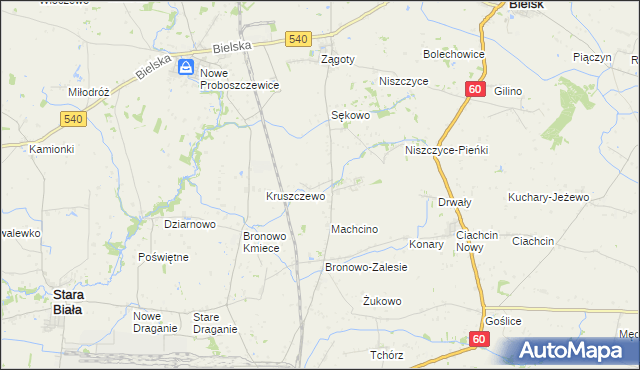 mapa Machcinko, Machcinko na mapie Targeo