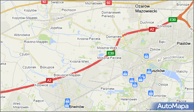 mapa Moszna-Parcela, Moszna-Parcela na mapie Targeo