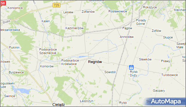 mapa Nowy Regnów, Nowy Regnów na mapie Targeo