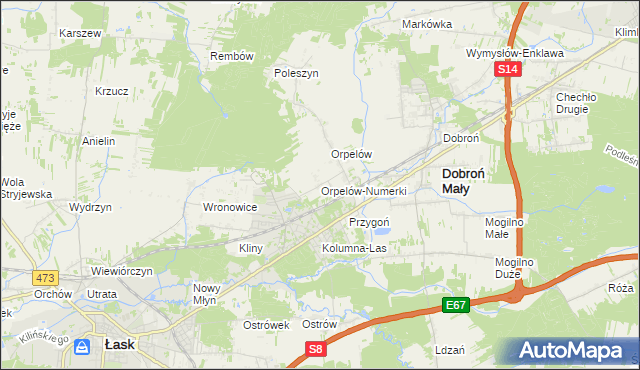 mapa Orpelów-Numerki, Orpelów-Numerki na mapie Targeo