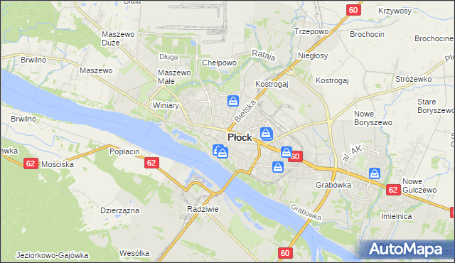 mapa Płock, Płock na mapie Targeo