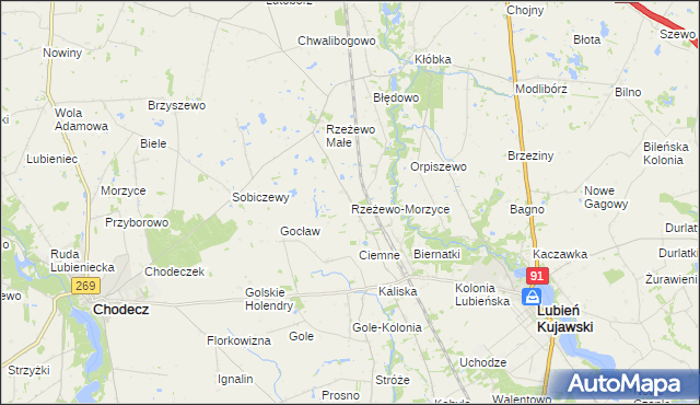 mapa Rzeżewo-Morzyce, Rzeżewo-Morzyce na mapie Targeo