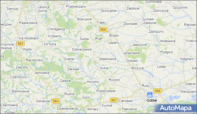 mapa Sławkowice, Sławkowice na mapie Targeo