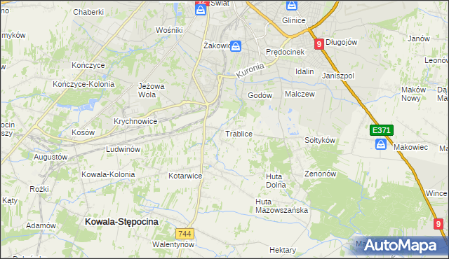 mapa Trablice, Trablice na mapie Targeo